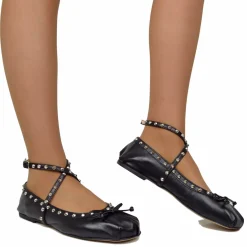 Ballerine DIVINE FOLLIE Donna Nere Punta Squadrata con Borchie Made in