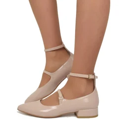 Ballerine Donna a Punta color Carne Mary Jane Made in Italy