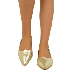 Ballerine Donna Platino in Pelle con Cinturino Made in Italy