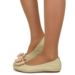 Ballerine in Nappa Beige Elasticizzate con Zeppetta interna