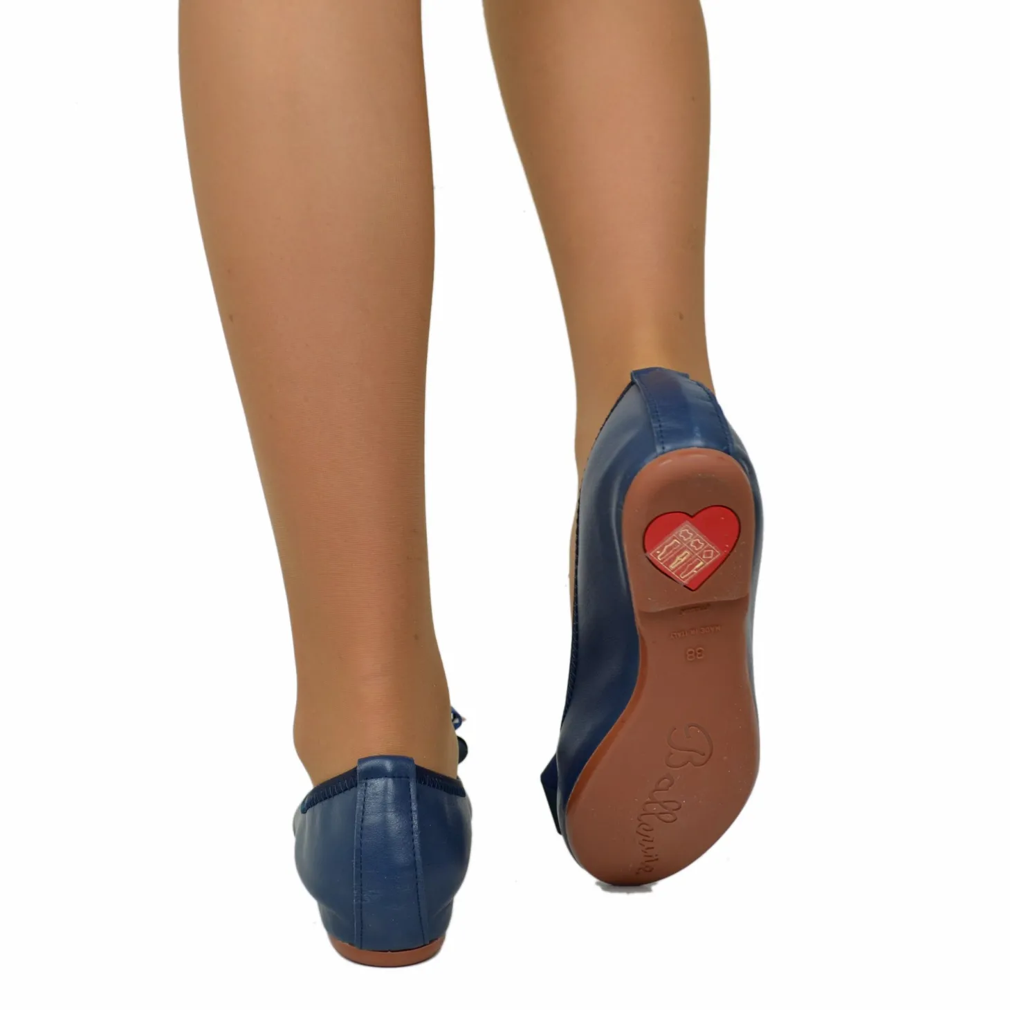 Ballerine in Nappa Beige Elasticizzate con Zeppetta interna