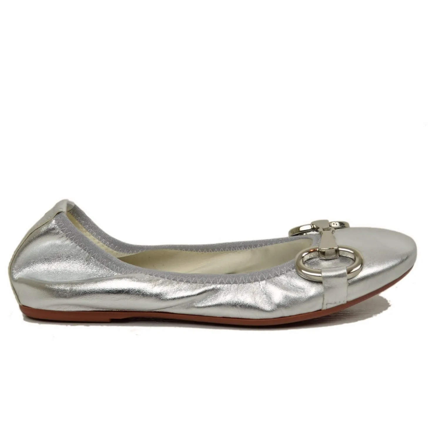 Ballerine in Nappa Elasticizzate con Morsetto e Zeppetta Interna