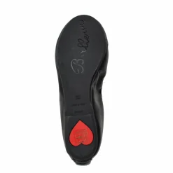 Ballerine in Nappa Nere Elasticizzate con Zeppetta interna