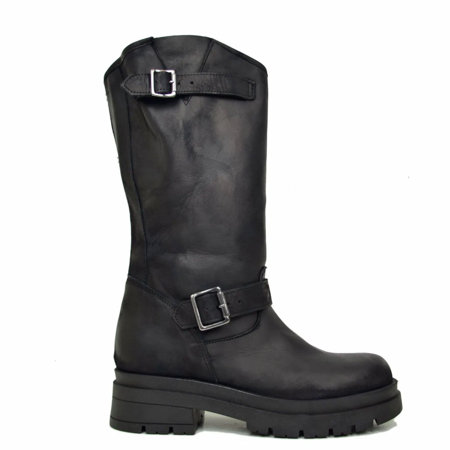 Biker Boots with Buckles Made in Italy