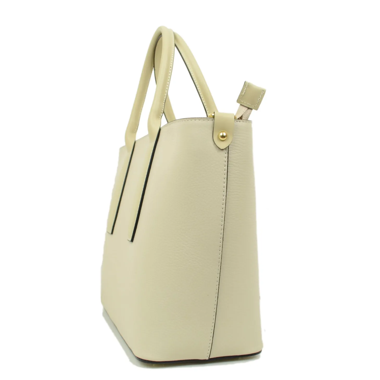 Borsa Donna a Mano con Tracolla Removibile Beige Made in Italy