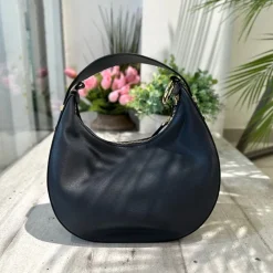 Borsa Luna Vera Pelle Blue con Tracolla o a Spalla o Pochette