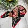Foulard in Seta e Viscosa Fantasia Multicolor Nero