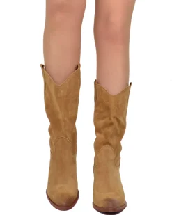 Mid-Calf Suede Cowboy Boots – High Heel, Made in Italy