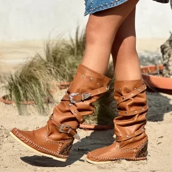 Native American Moccasin Boots in Genuine Leather