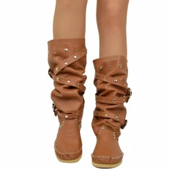 Native American Moccasin Boots in Genuine Leather