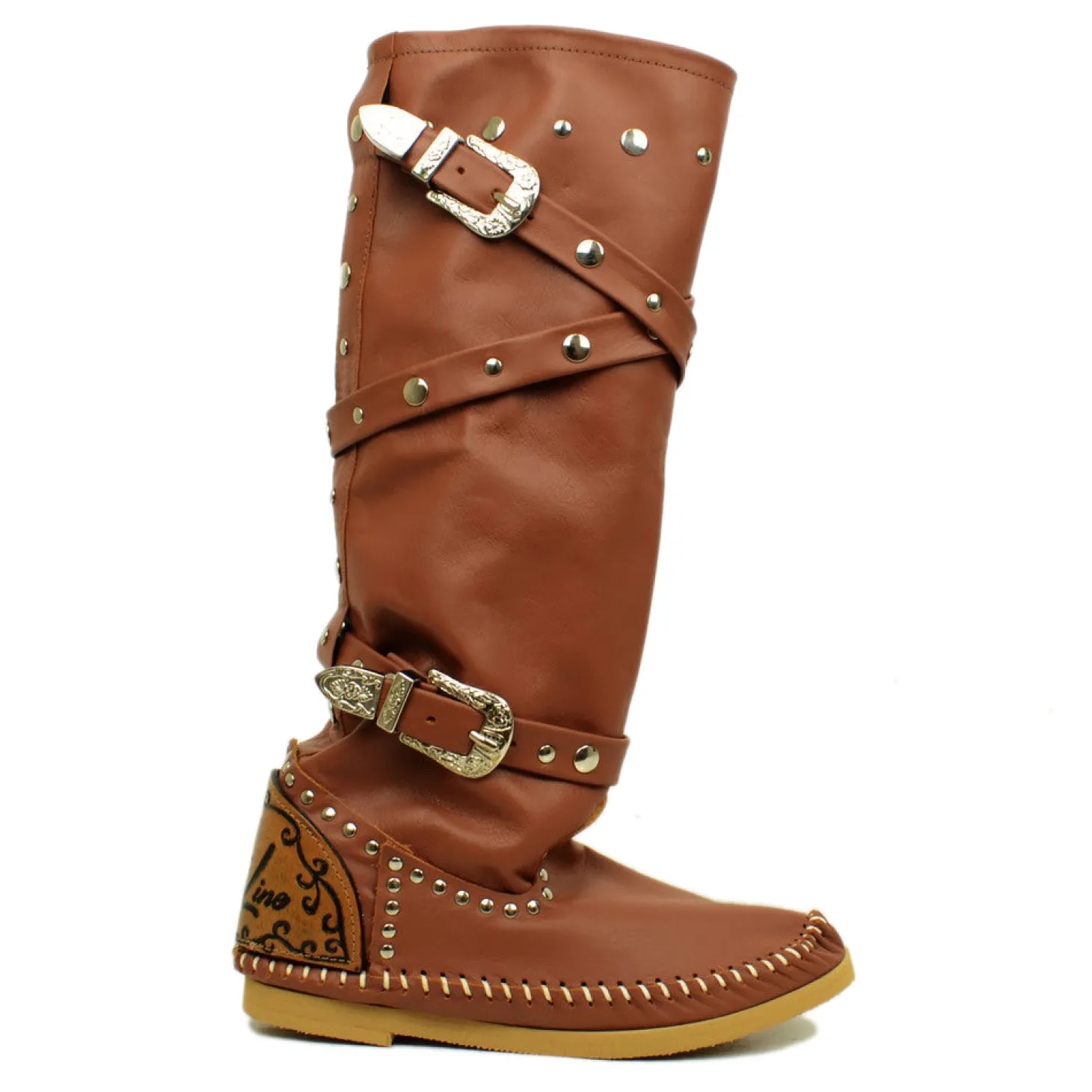 Native American Moccasin Boots in Genuine Leather
