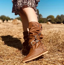 Native American Moccasin Boots in Genuine Leather