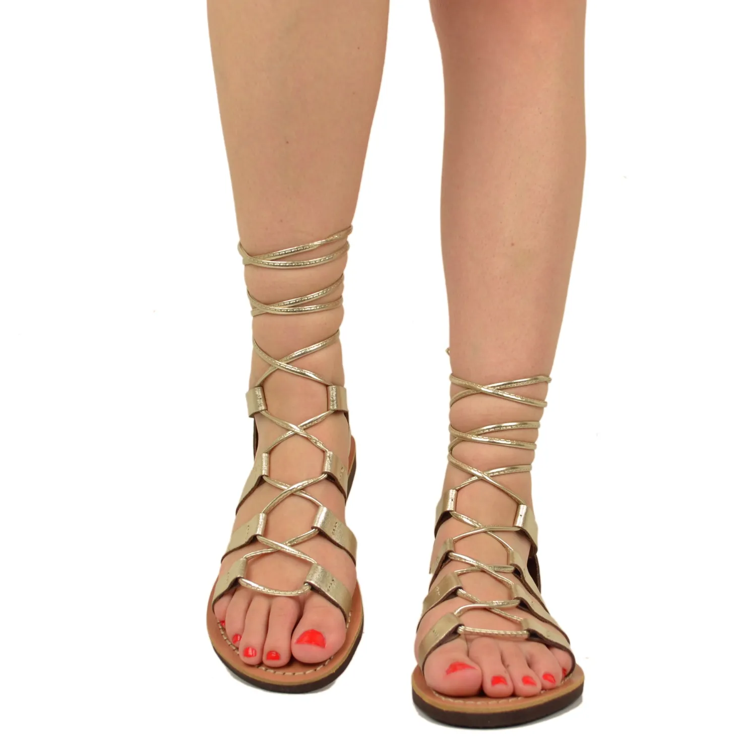 Salento Sandals Slave Gladiator Platinum Insole by Kikkiline
