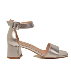 Sandali Donna Argento con Cinturino Regolabile Made in Italy