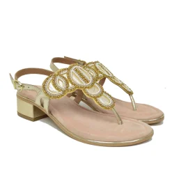 Sandali Donna Argento in Pelle Scamosciata con Strass Made in Italy
