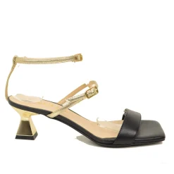 Sandali Donna Nero Eleganti con Cinturino Regolabile Made in Italy
