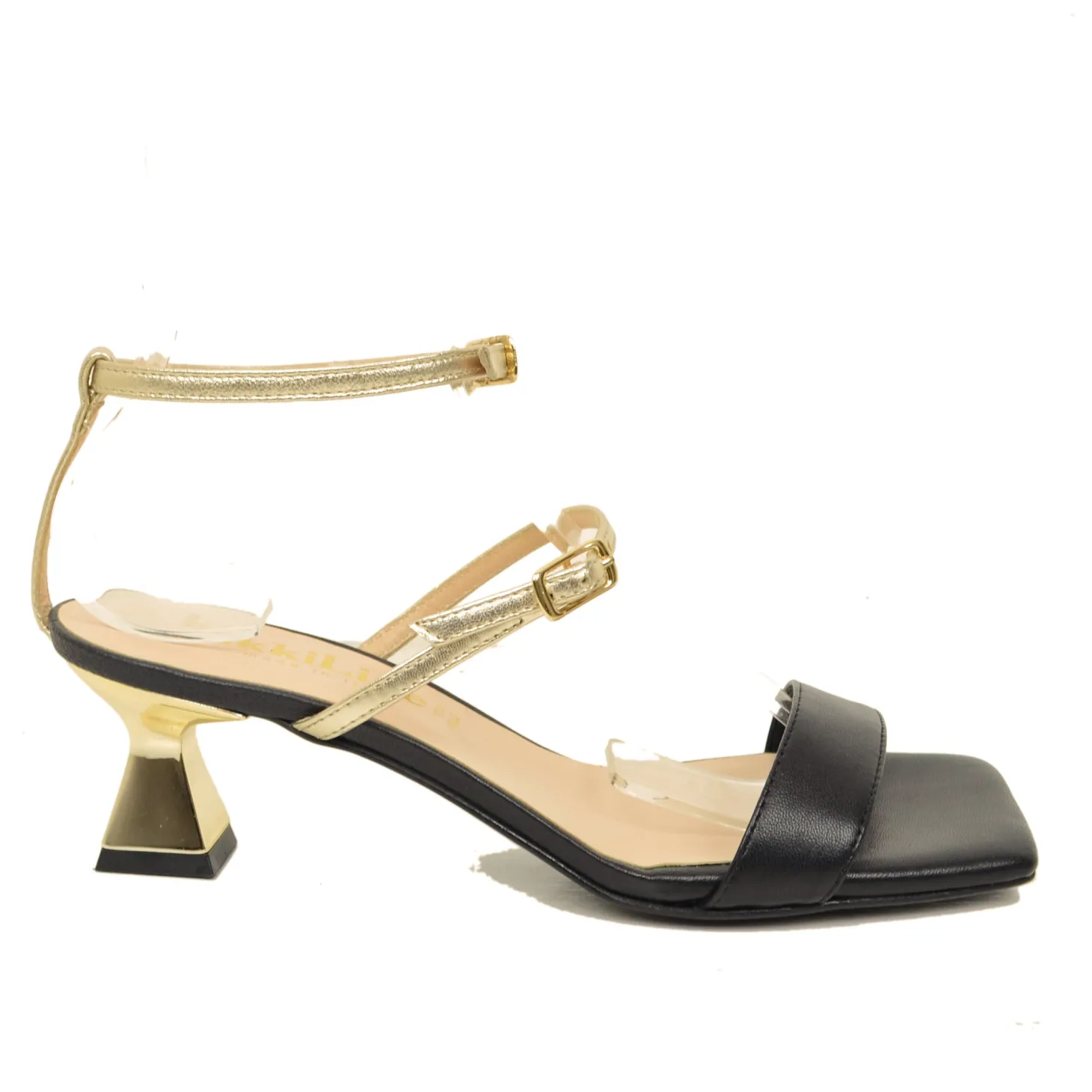 Sandali Donna Nero Eleganti con Cinturino Regolabile Made in Italy