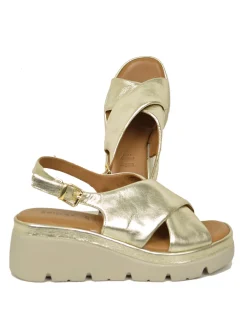 Sandali Donna Platino con fasce incrociate e Suola in Memory Foam Zepp