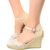 Sandali Espadrillas Platform Bianche in Corda in Pizzo