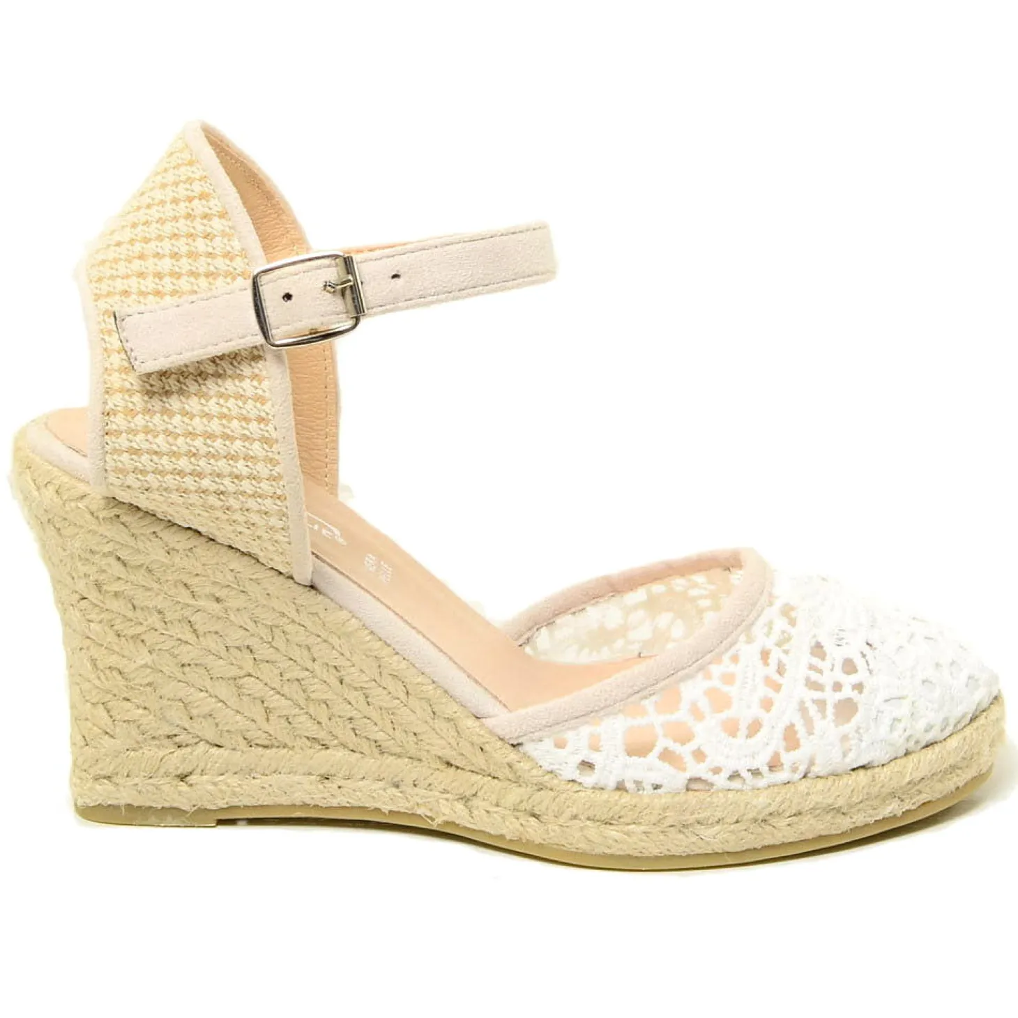 Sandali Espadrillas Platform Bianche in Corda in Pizzo
