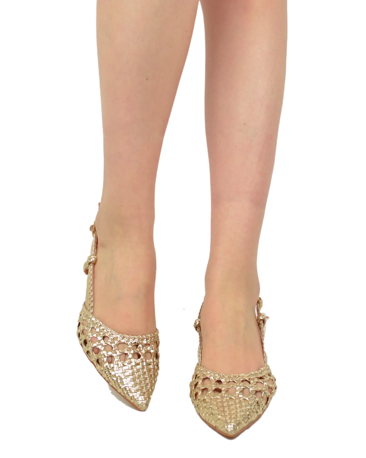Slingback Caffènero Intrecciate Tacco 6 cm Scarpe da Cerimonia Platino