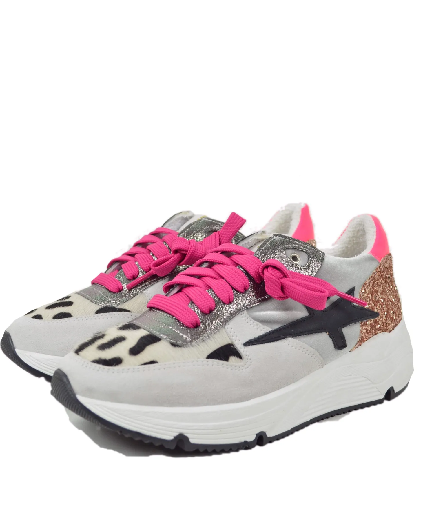 Spring/Summer Sneakers in Fuchsia and Ice Leather