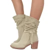 Stivaletti Donna Estivi in Pelle Beige Scamosciati Traforati