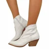 Stivaletti Texani Donna Estivi in Pelle Bianchi Made in Italy