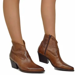 Stivaletti Texani Donna Estivi in Pelle Neri Made in Italy