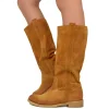 Stivali Camperos Donna Cuoio in Pelle Scamosciata