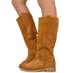 Stivali Camperos Donna Cuoio in Pelle Scamosciata