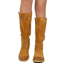 Stivali Camperos Donna Cuoio in Pelle Scamosciata