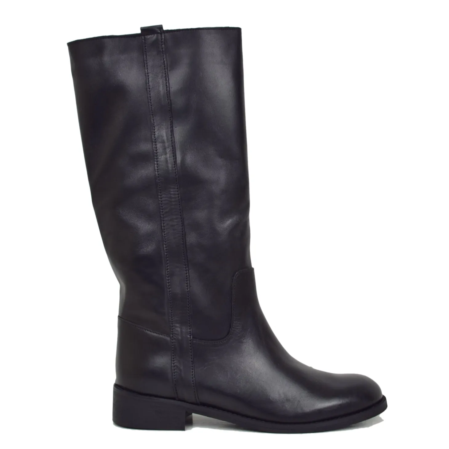 Stivali Camperos Donna Neri in Pelle Made in Italy
