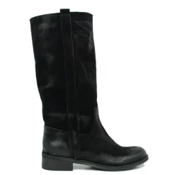 Stivali Camperos Donna Neri in Pelle Scamosciata
