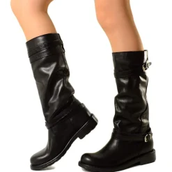 Stivali Donna Alti in Pelle Nera