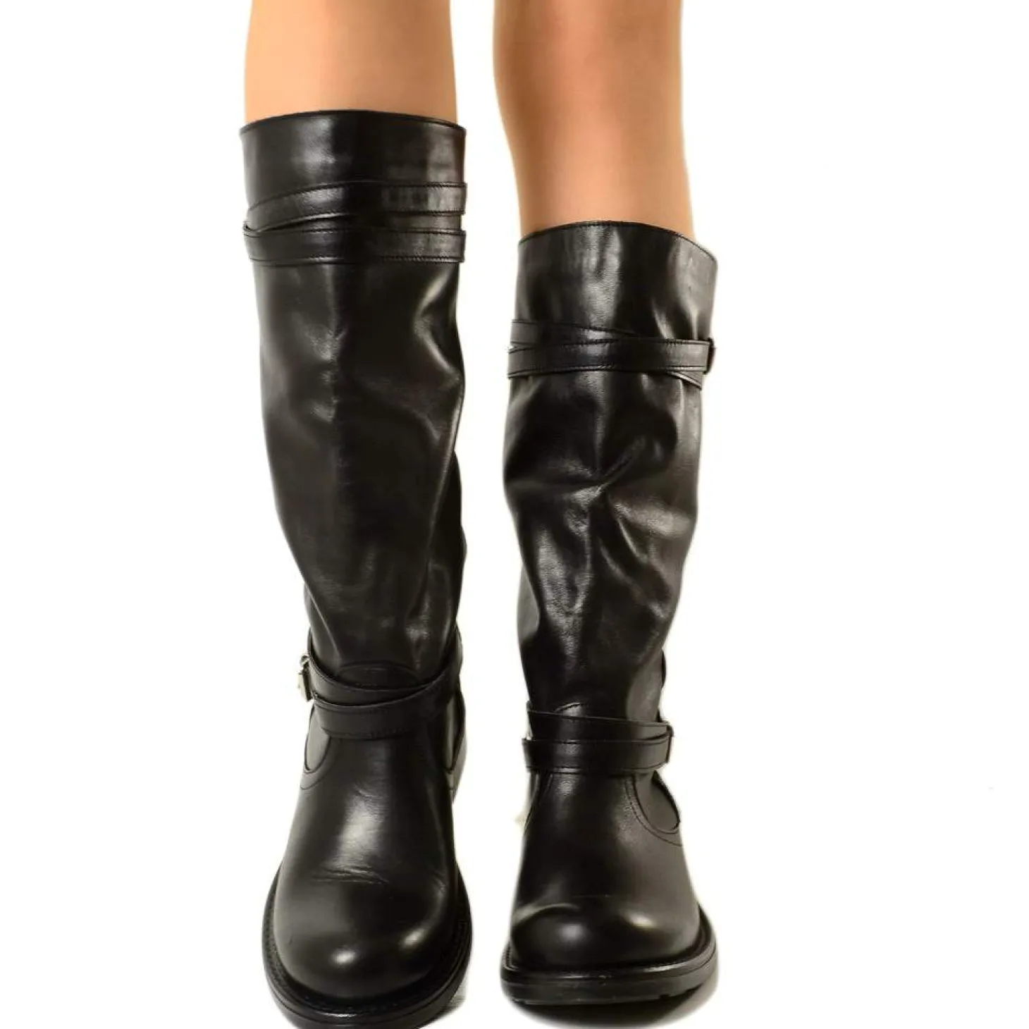 Stivali Donna Alti in Pelle Nera
