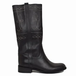 Stivali Donna Camperos Classici Cuciture anni 80 in Pelle Nera