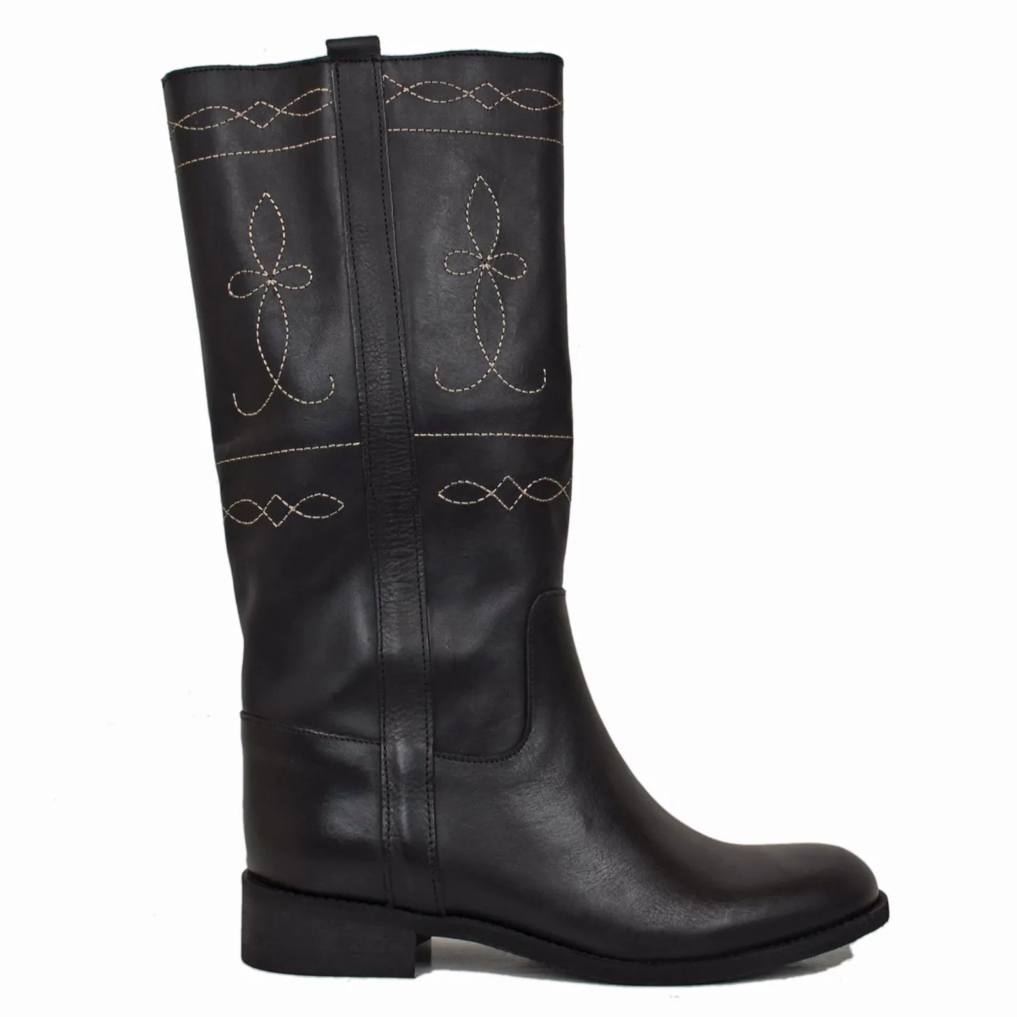 Stivali Donna Camperos Classici Cuciture anni 80 in Pelle Nera