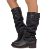 Stivali Donna Estivi Neri in Pelle Nabuk Zigrinati Made in Italy