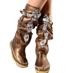 Stivali Indianini Donna Bronzo e Pitone Made in Italy