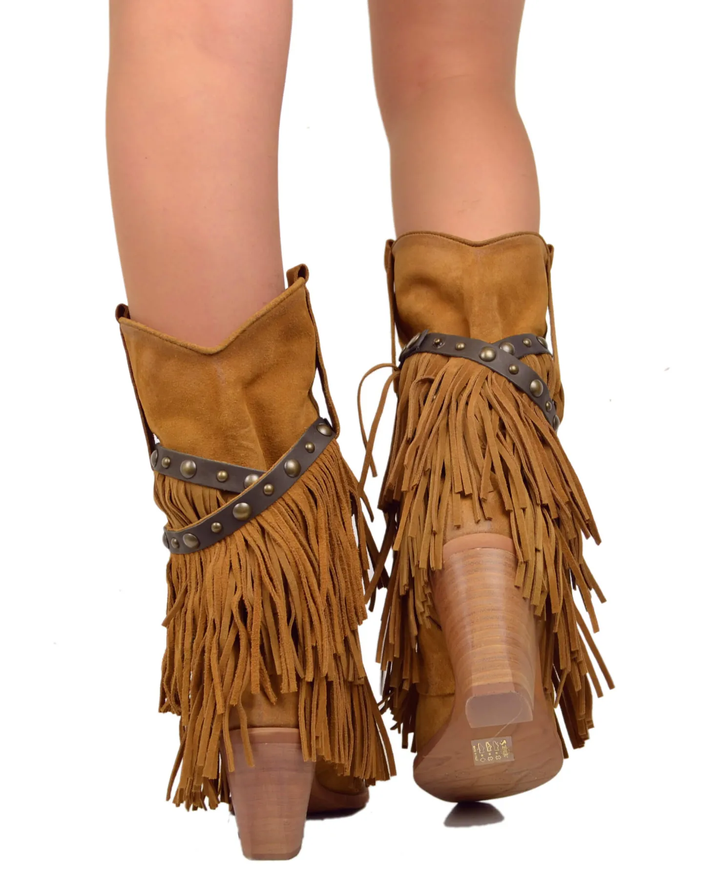 Suede Leather Fringed Cowboy Boots – Wild West Style