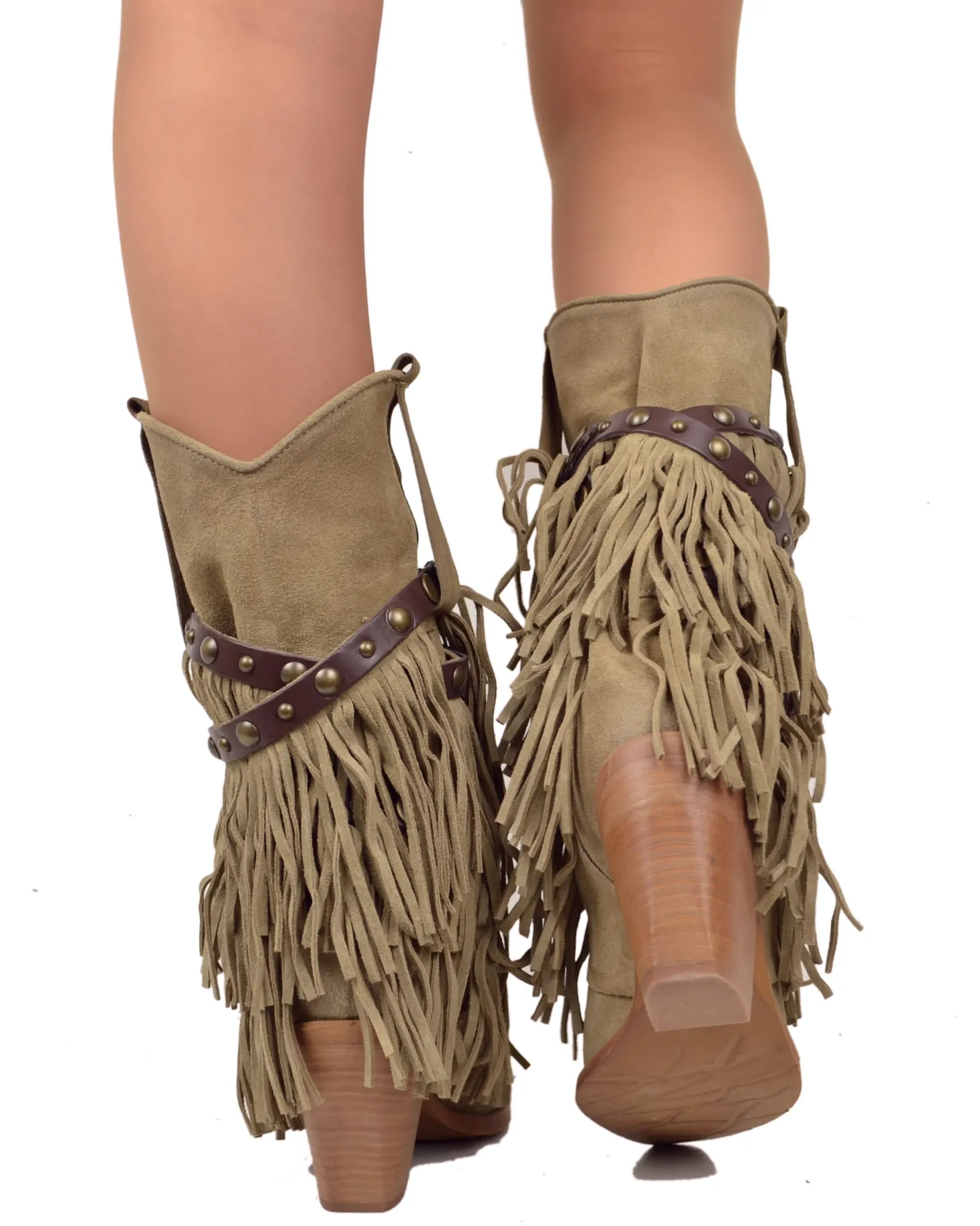 Suede Leather Fringed Cowboy Boots – Wild West Style