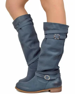 Summer Nubuck Boots – Vintage Blue, Made in Italy