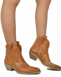 Texan Ankle Boots with Black Leather Zip