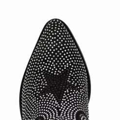 Texanini Tempestati di Strass con Stella Zip Laterale Neri