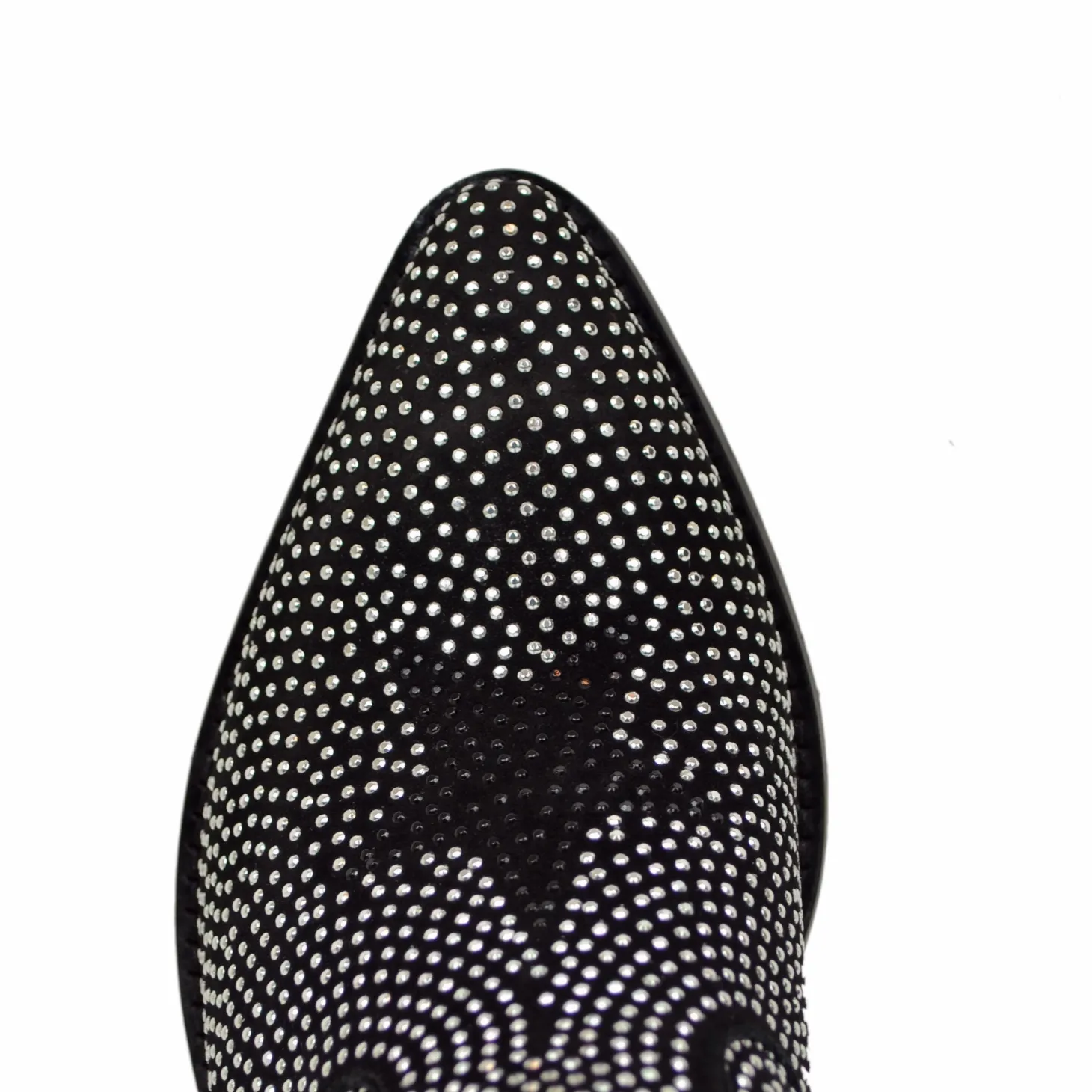 Texanini Tempestati di Strass con Stella Zip Laterale Neri