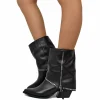 Western Boots with Studded Gaiter, Ankle Zip, Genuine Leather, Handcra